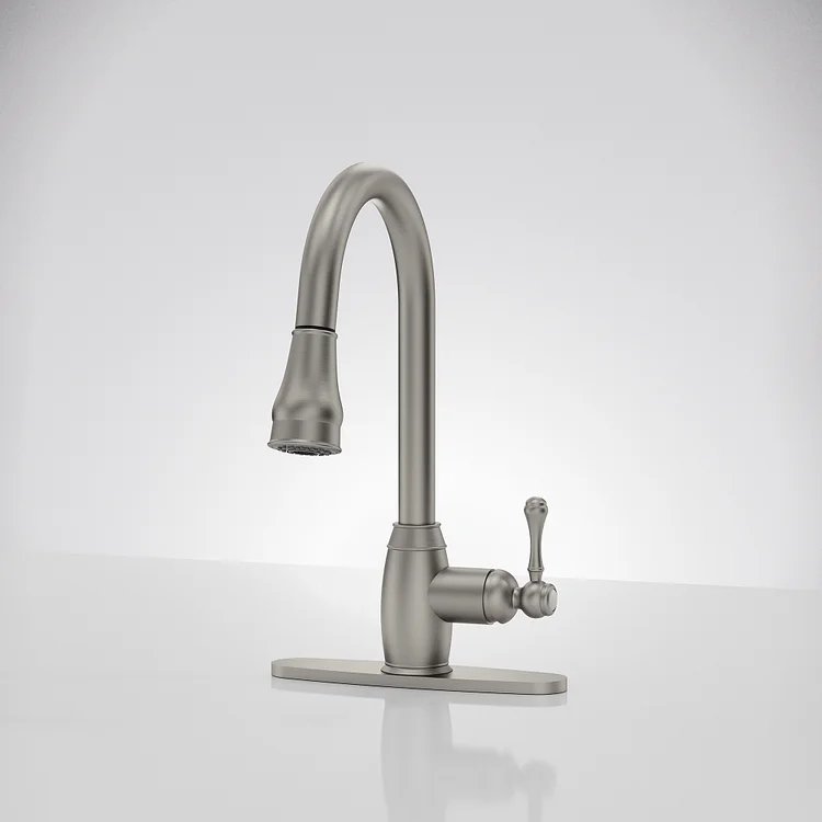 EVERSTEIN Pull Down Sprayer Kitchen Sink Faucet​ in Brushed Nickel SFS-1177-NK