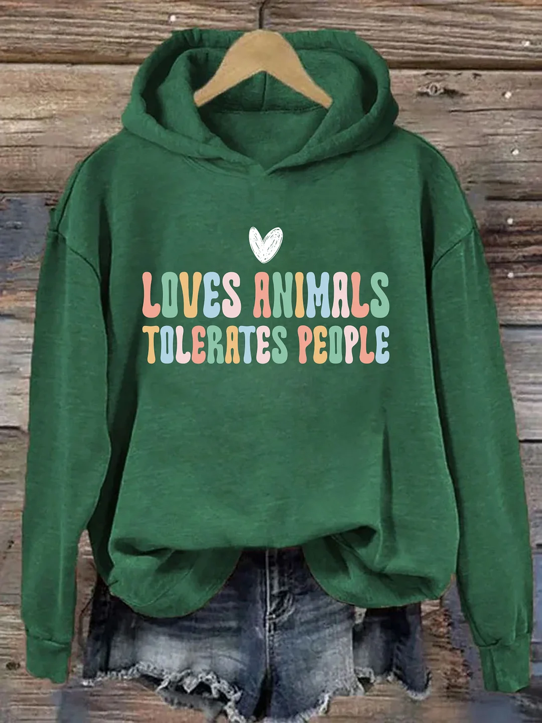 Love Animals Tolerates People Hoodie