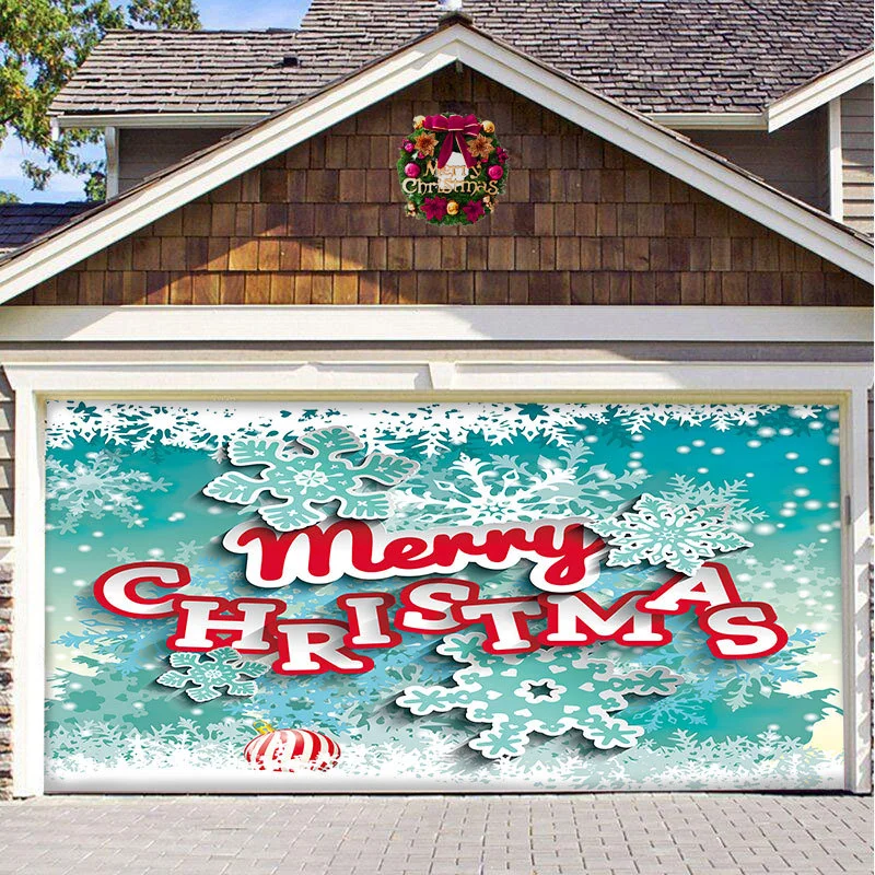 Snowflakes garage door banner ornament