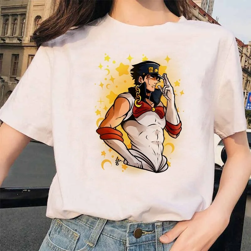 Japan Anime JoJo Bizarre Adventure Funny T-shirts for Man woman Casual Jojo T Shirt Hip Hop Top Tees female