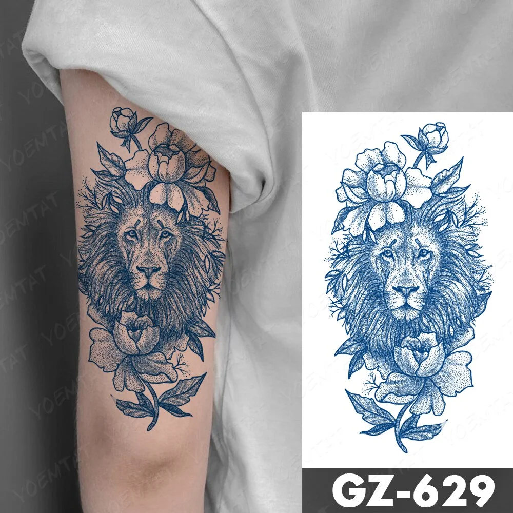 Sdrawing Juice Lasting Ink Waterproof Temporary Tattoo Sticker Genipin Herbal Tatoo Women Body Art Fake Tatto Snake Flower