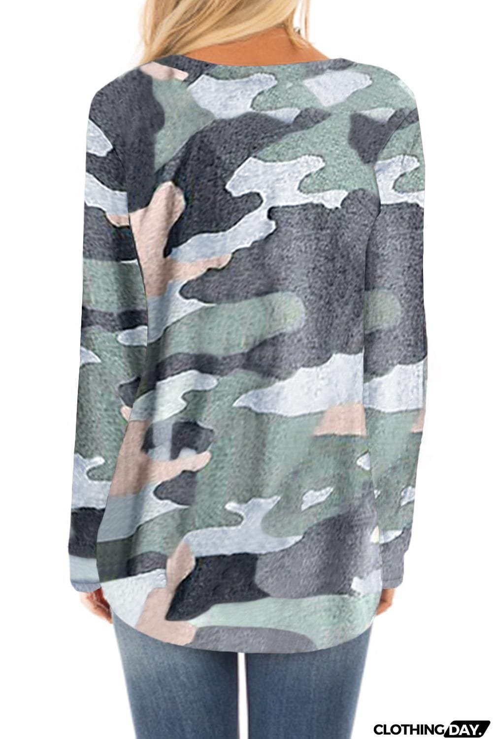 Stand For Something Camo Knit Top