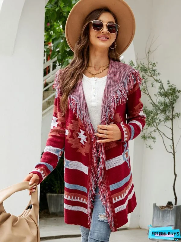 Brown Long Sleeve Cotton-Blend Outerwear