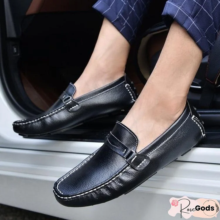 Comfortable Casual Shoes Loafers Men Shoe Quality Split Leather Shoes Men Flats Moccasins Driver Walking Shoes