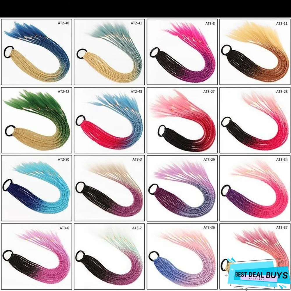 High Temperature Silk Twist Braid Gradient Color Three-Strand Braid Dirty Braid Ponytail