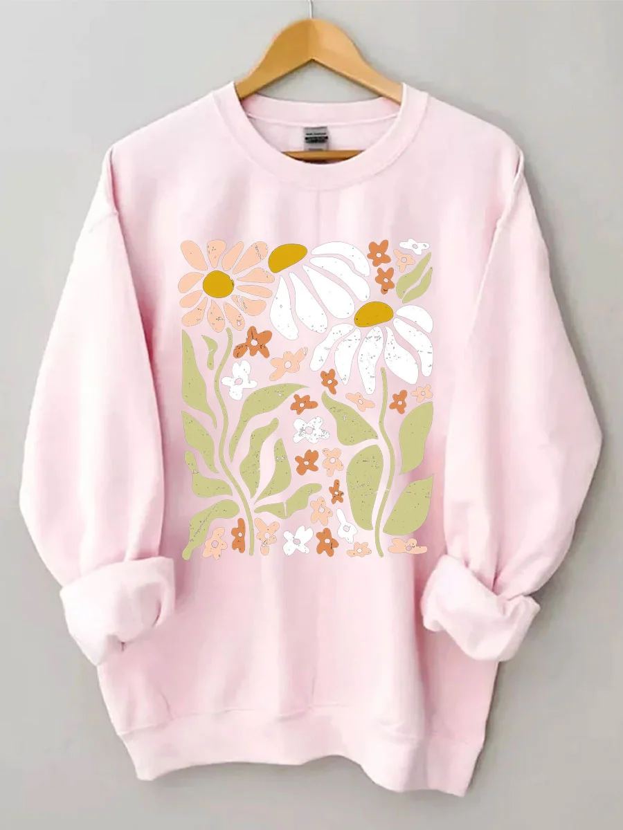 Boho Wildflowers Floral Nature Sweatshirt