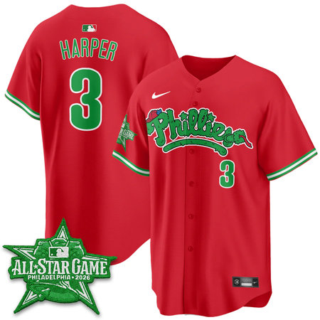 Youth Philadelphia Phillies #3 Bryce Harper Red 2026 MLB All-Star Jersey QF1I