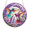 (25cm)DIY Acrylic Jigsaw Puzzle Window Hanging with Hanging Chain DIY Stained Glass Decoration Round Window Puzzle Decor for DIY Craft Project (Stained Glass Hummingbirds)