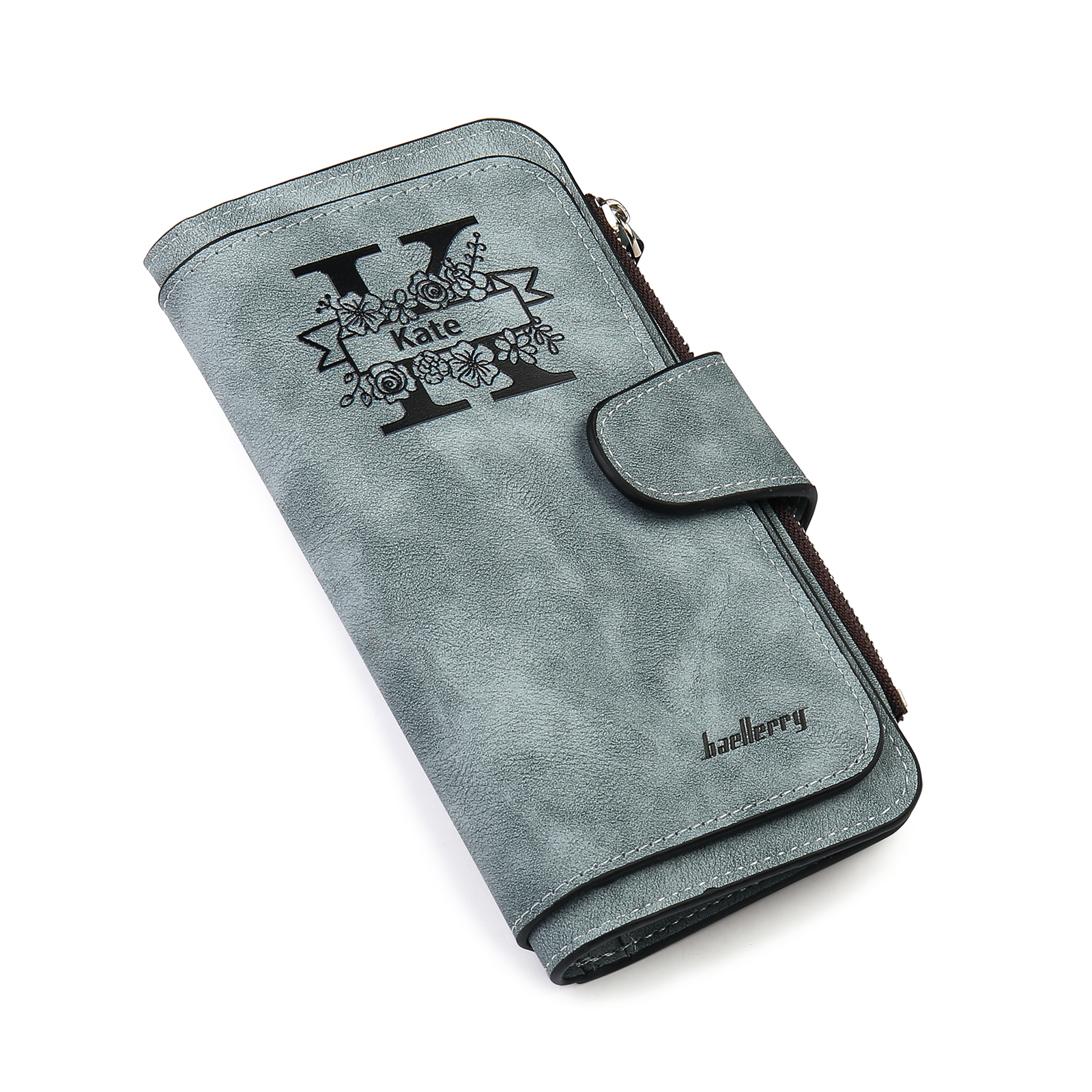 Portafoglio in PU pelle con 1 letetra & 1 testo & 1 nome & 1 foto personalizzati per mamma/nonna