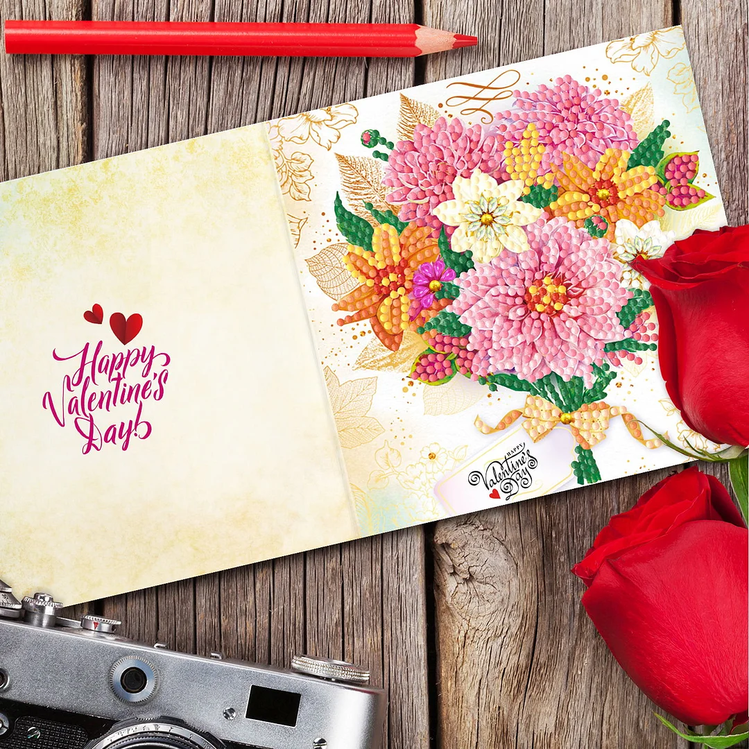 12pcs DIY Diamond Painting Greeting Cards Mosaic Birthday Postcard