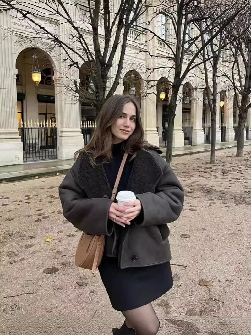 Nigikala Nigikala Women's 2025 Spring And Autumn New Casual Fur One-Bried Double-Sided Jacket Jacket B88681