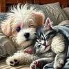 Dog Cat-11CT Stamped Cross Stitch 40*40cm/15.75*15.75in tapestrymarket