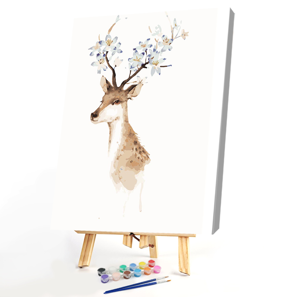 

40*50CM Paint By Numbers-Deer Flower, 501 Original