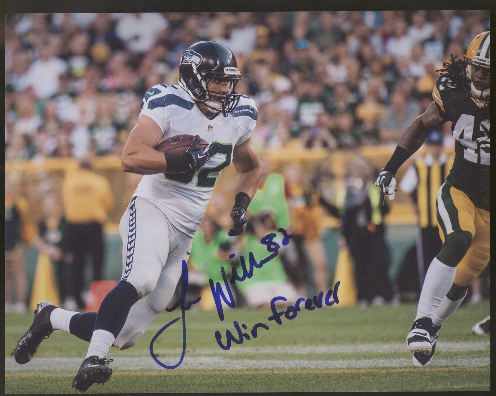 Luke Willson 8x10 Autographed Signed AUTO INSCR Seahawks SB XLVIII Champ Photo Poster painting N