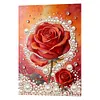 DIY Pearl Painting Red Roses for Home Wall Decor with Frame(30x40cm)