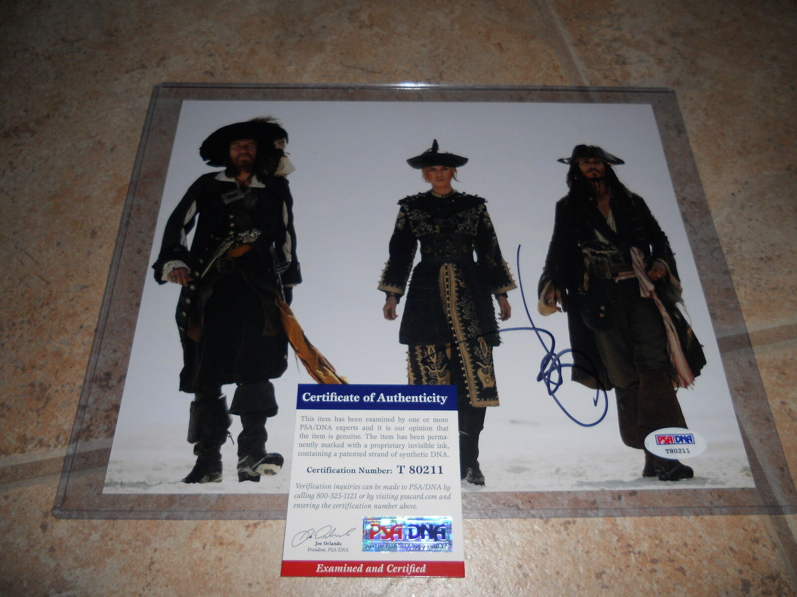 Johnny Depp Signed Autographed Sexy Pirates 8x10 PSA Certified #3