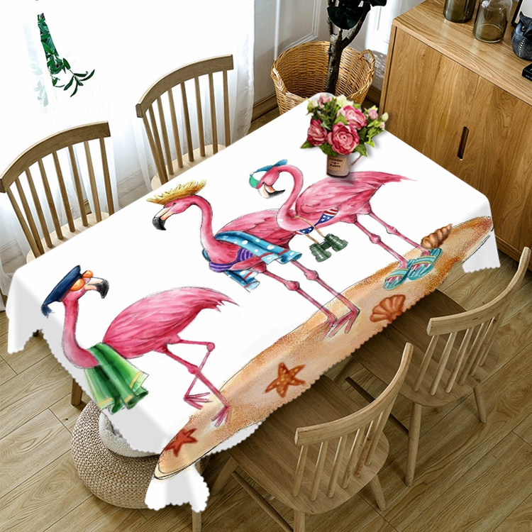 

Colorful Flower and Flamingo - 3D Tablecloth, 140*210cm, 501 Original