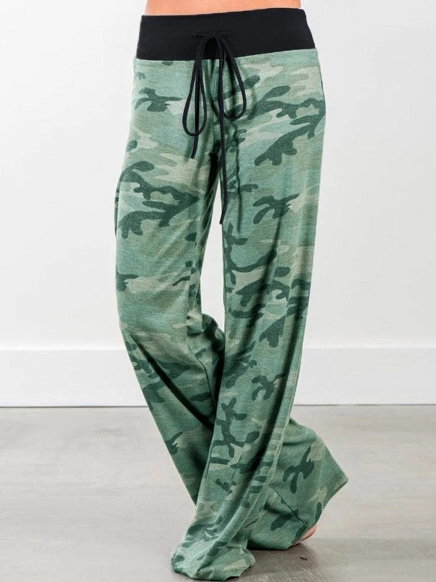Vacation Printing Belt Casual Long Pant