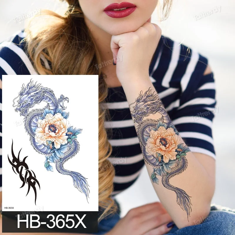 Waterproof Temporary Tattoo Sticker Butterfly Flower Wing Fake Tatto Big Tatoo Tatouage Temporaire Back Chest For Women Girl