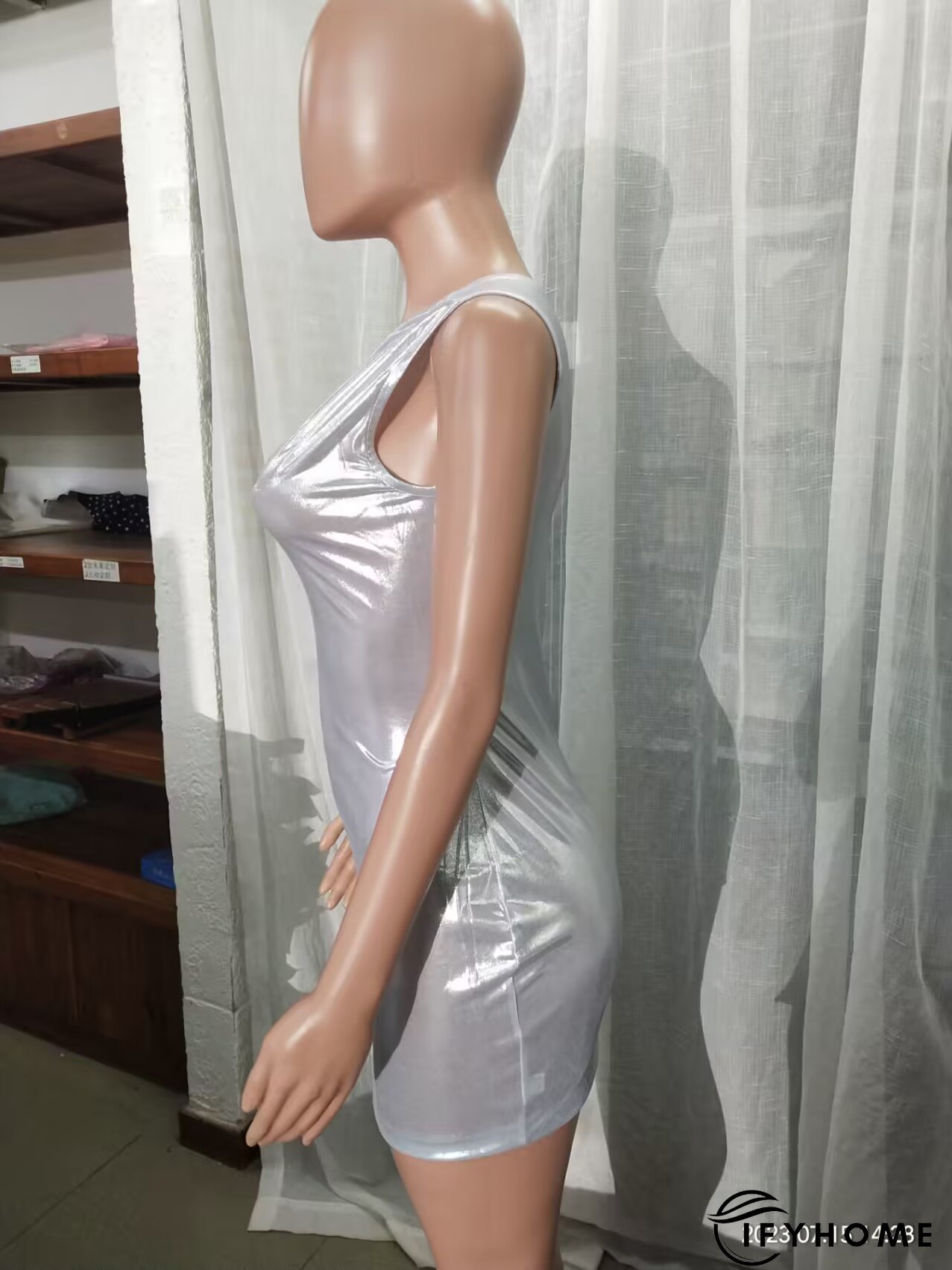 Fashion one-shoulder asymmetric pu Bodycon sexy nightclub dress | IFYHOME