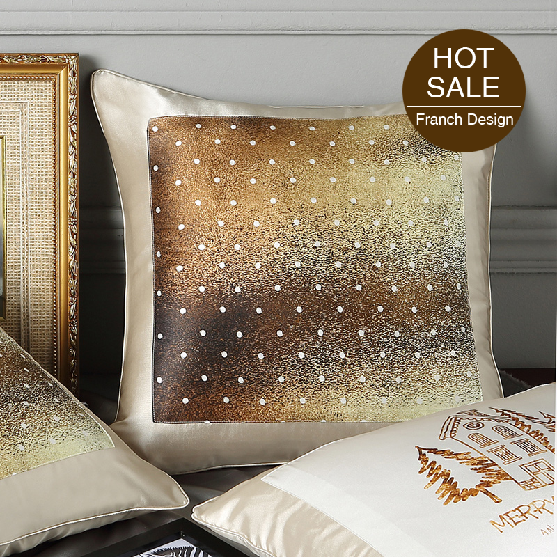 Little Stars Printed Decorative Cushion Silk Pillowcase Details