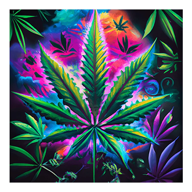 Full Round Diamond Painting - Marijuana Leaf 30*30CM