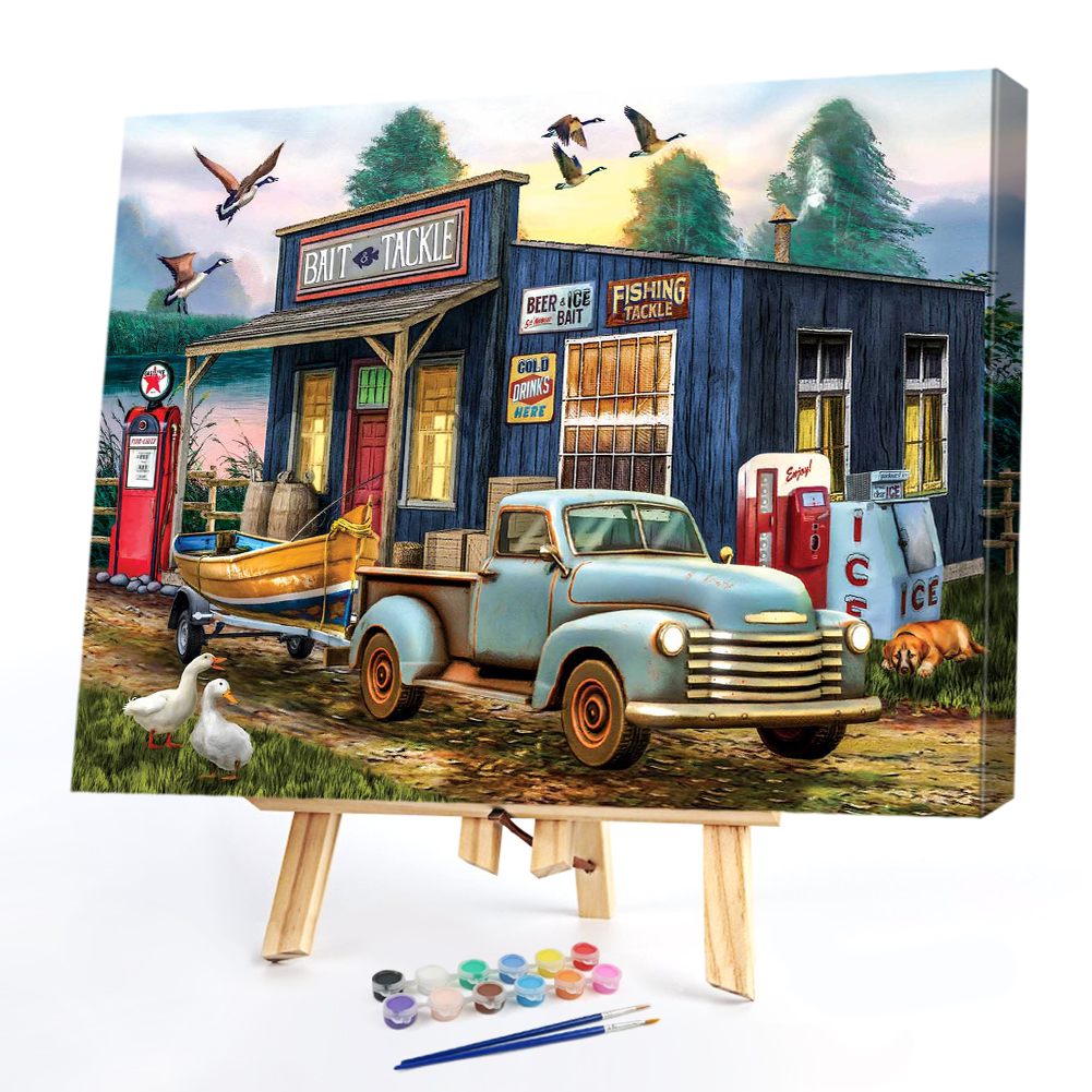 

50*40CM - Paint By Numbers - Houses Cars, 501 Original