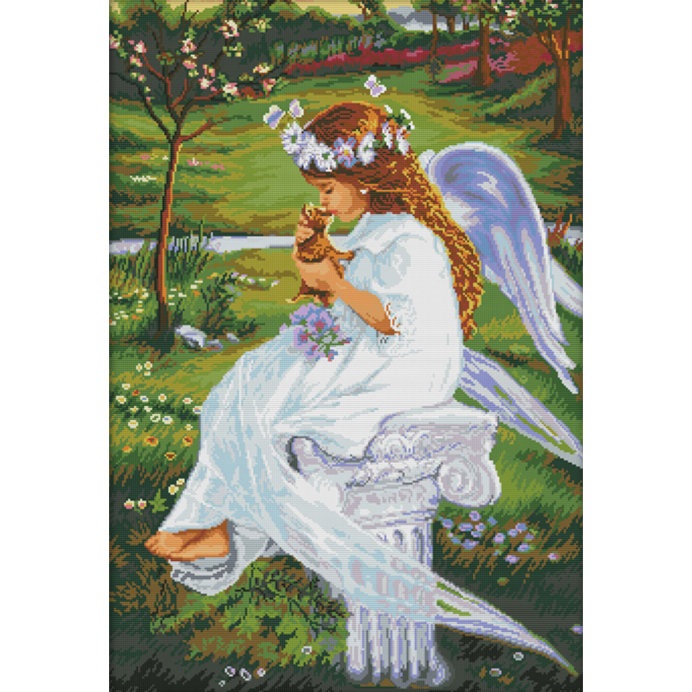 

Angel - 14CT Stamped Cross Stitch - 52*71CM, 501 Original