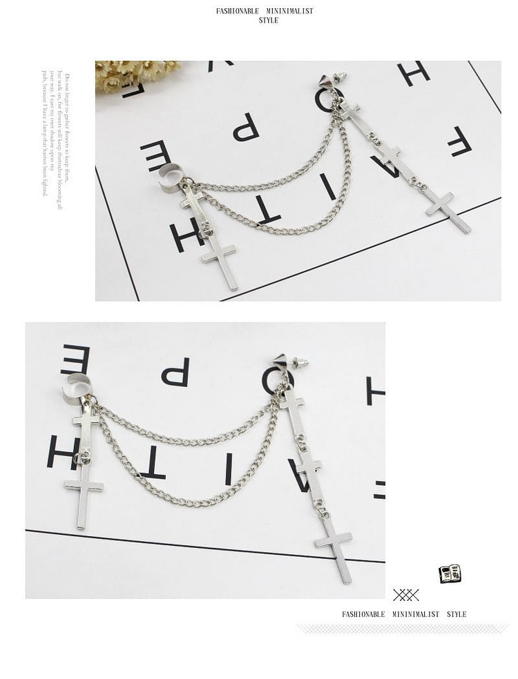 Cross Tassel Earrings