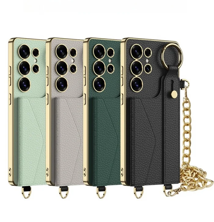 Samsung S25Ultra card holder wrist strap crossbody phone case