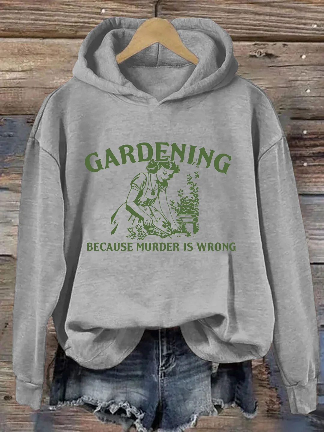 Gardening Because Murder Is Wrong Retro Hoodie