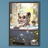 Diamond Painting -DIY Full Square Drill Bubbles and White Tiger(40x60cm)