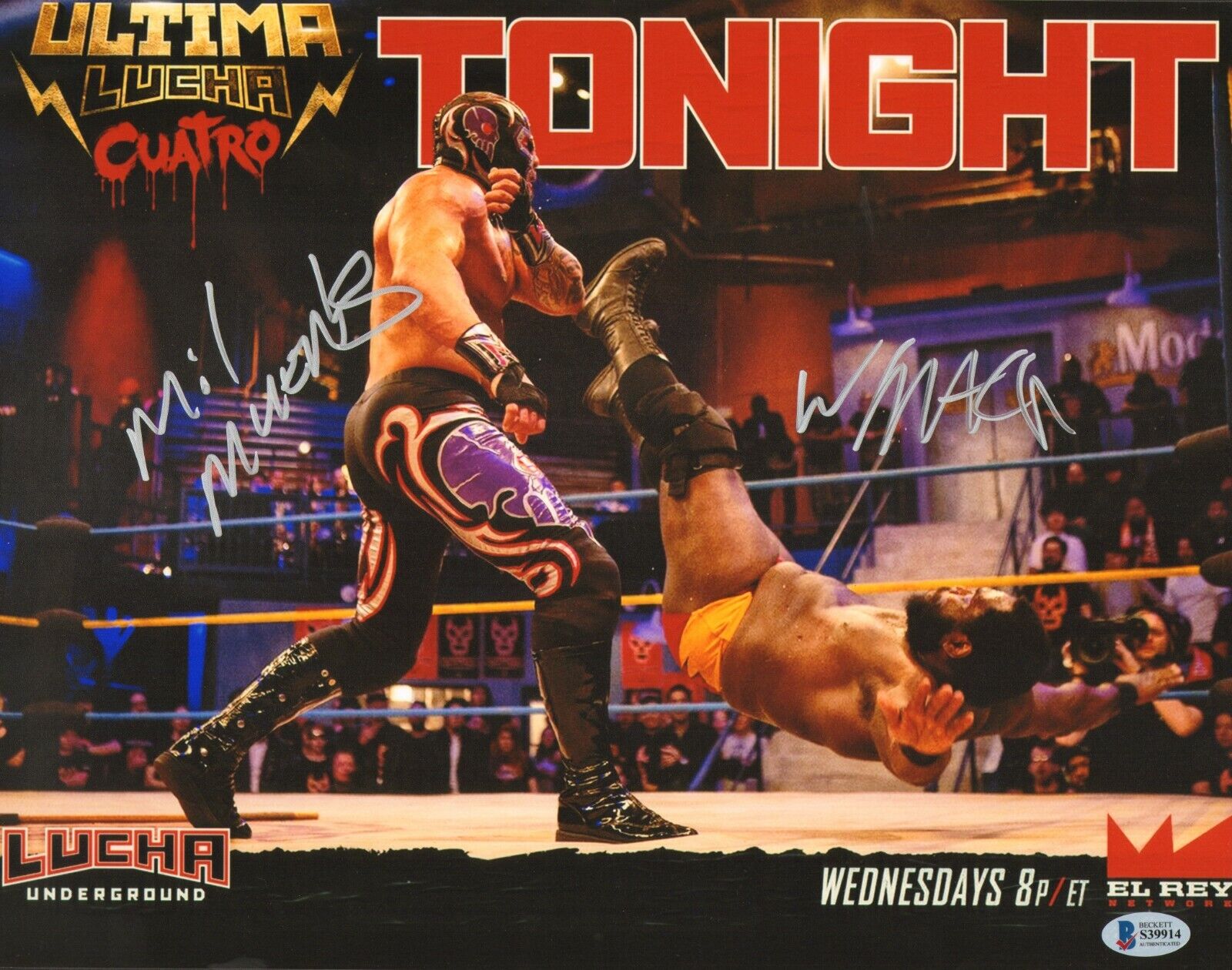 Willie Mack & Mil Muertes Signed 11x14 Photo Poster painting BAS Beckett COA Lucha Underground 1