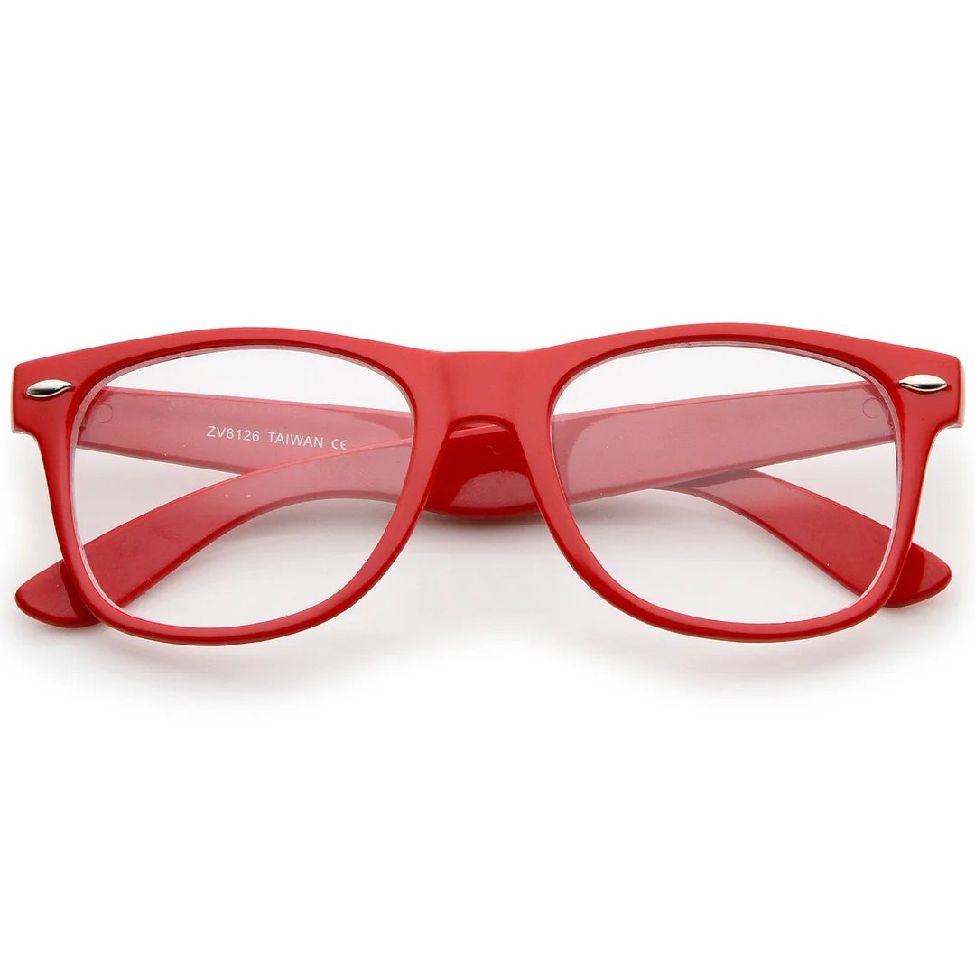 Retro Wide Temple Clear Lens Horn Rimmed Eyeglasses 54mm