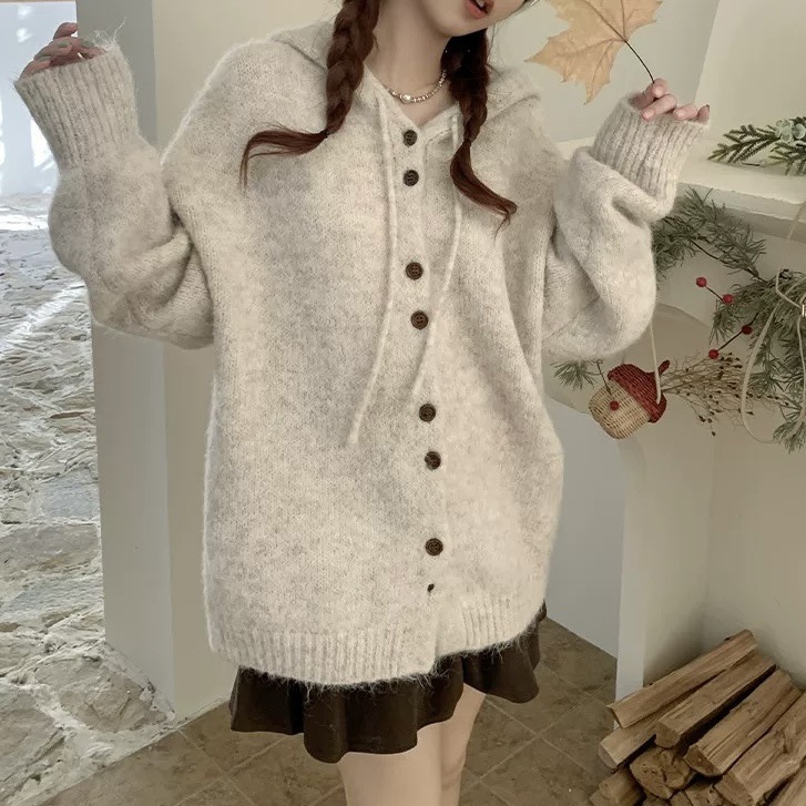 Chicfifth Sweater Women Winter Long Sleeve High Quality Autumn Vintage Top Knitted Cardigan