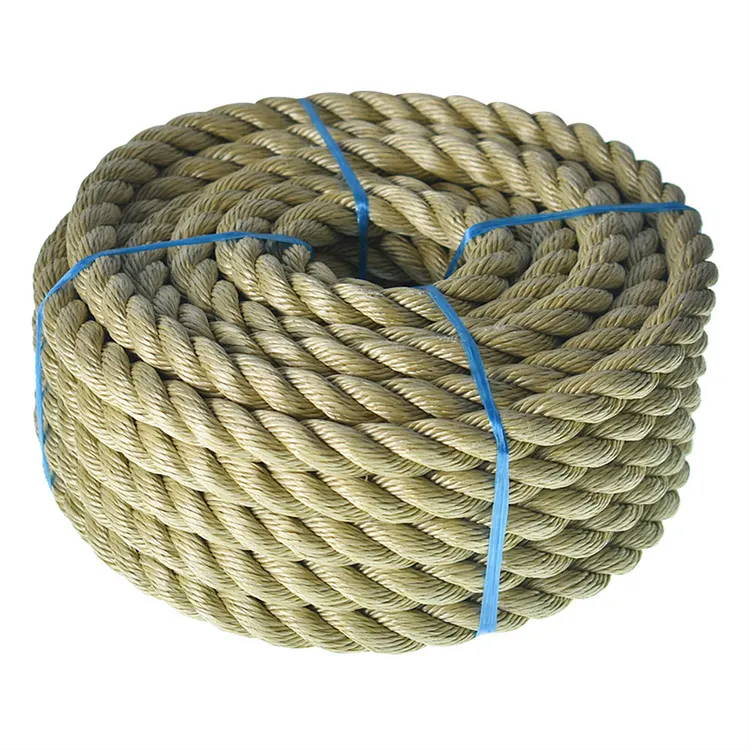 YSMN 3/4-Inch X 50-Foot Twisted 3-Strand Polypropylene Rope – Artificial Manila Rope, Waterproof, No Hardening, For Camping & Swing