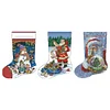 Christmas Stocks-Partial Embroidery 3 strands 11CT Stamped Cross Stitch-40*50CM