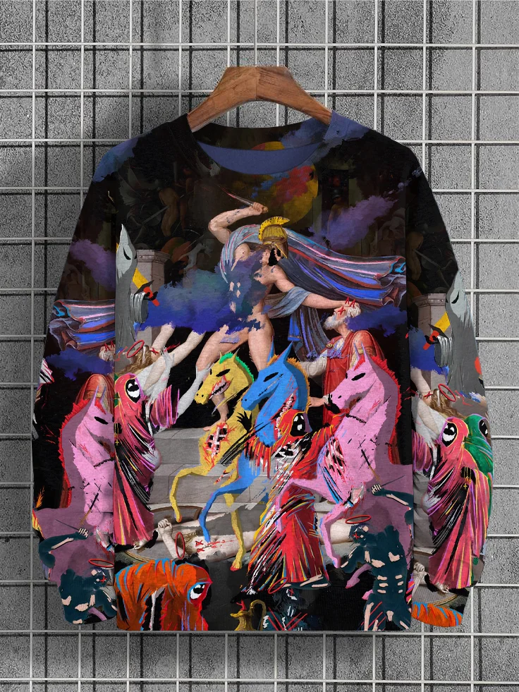 Men's Ghosts Illustration Print Casual Sweatshirt
