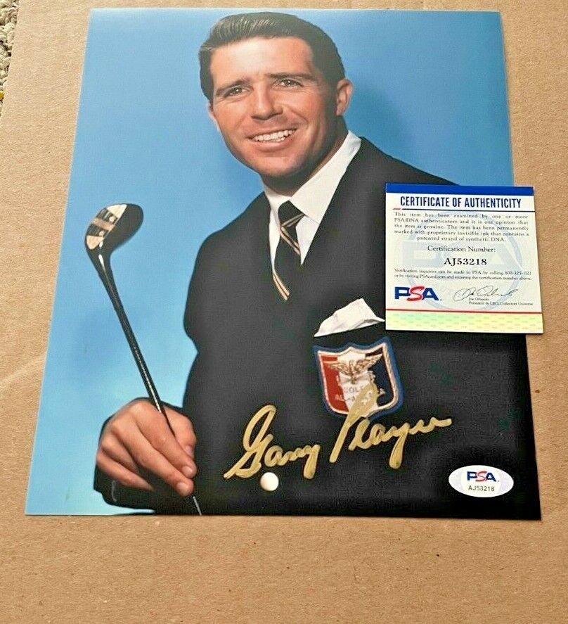 GARY PLAYER SIGNED PGA GOLF 8X10 Photo Poster painting PSA CERTIFIED MASTERS #24