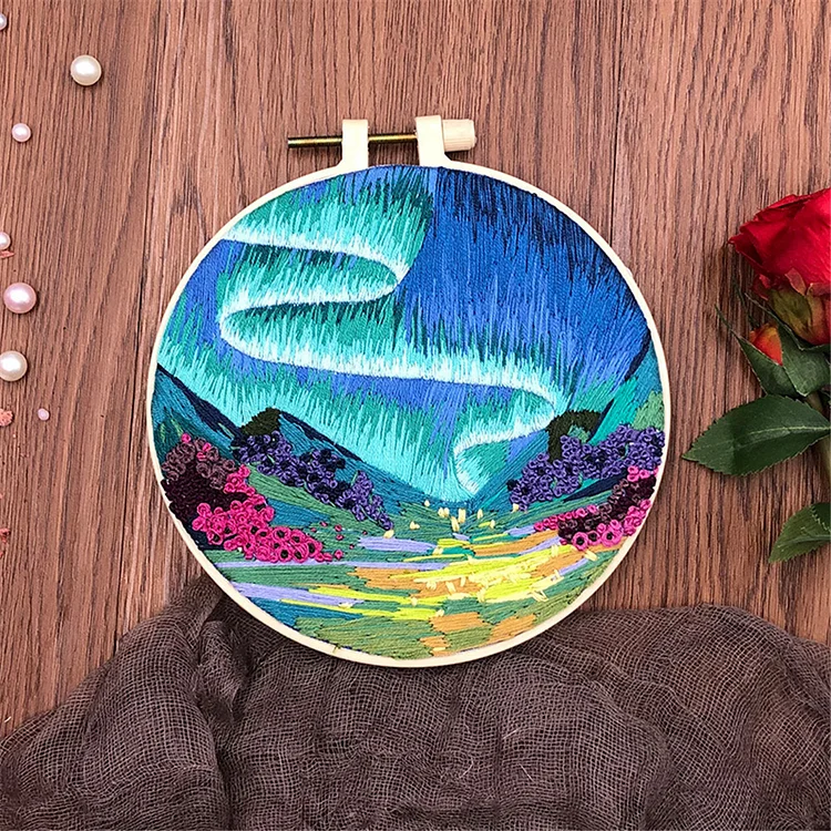 【Embroidery】 Fantasy Aurora 30*30cm Stamped Cross Stitch gbfke