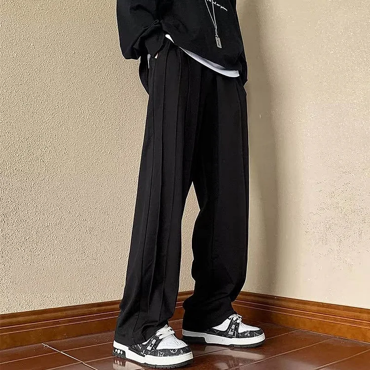 Men Suit Pants Casual Pants Season Draping Wide Leg Ruffle Handsome