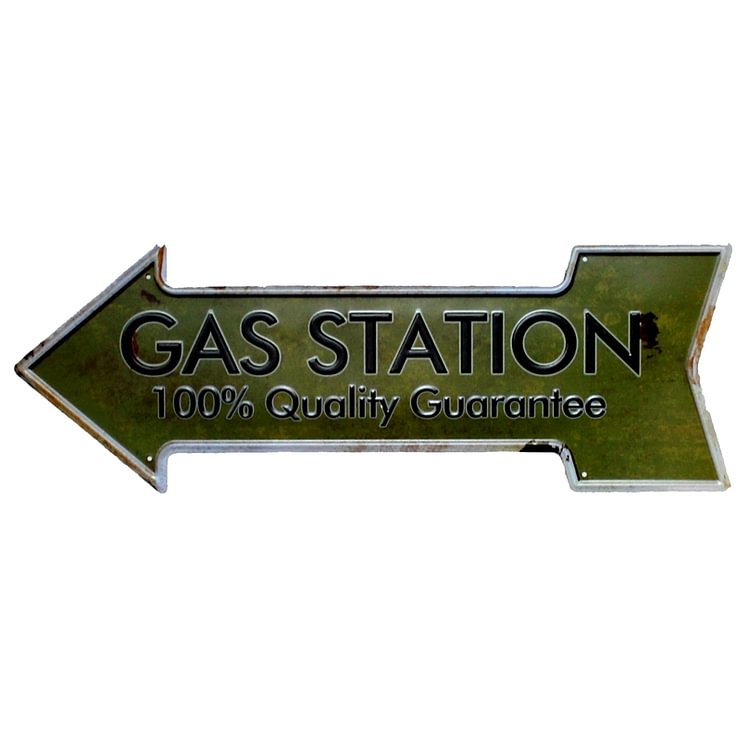 Welcome Open Exit Gas Station - Arrow Shape Vintage Tin Sign - 45*16CM