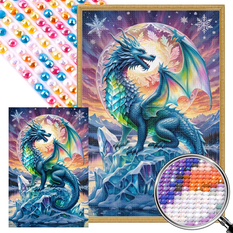 Ice And Snow Dragon 40*60CM (Canvas) Full AB Round Drill Diamond Painting gbfke