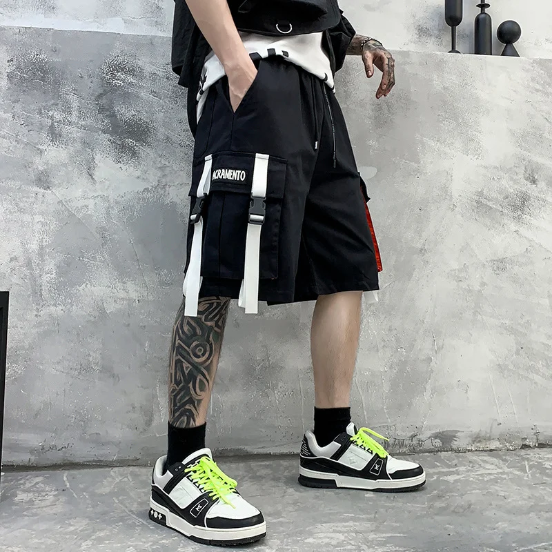Woven Wide Loose Five-point Pants Pocket Cargo Shorts