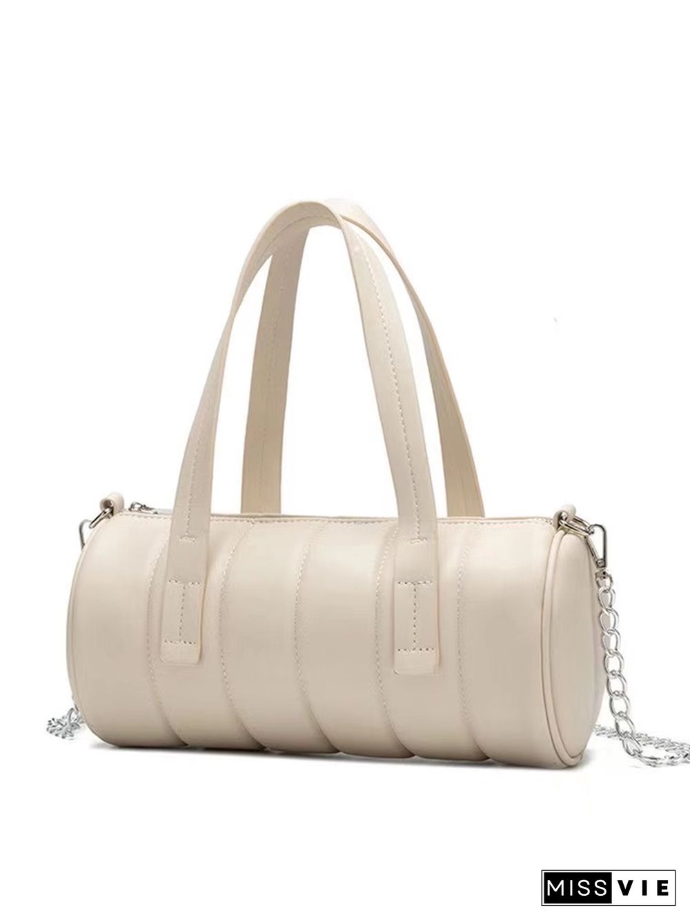 Daily Plain Cylindrical Chain Shoulder Bag