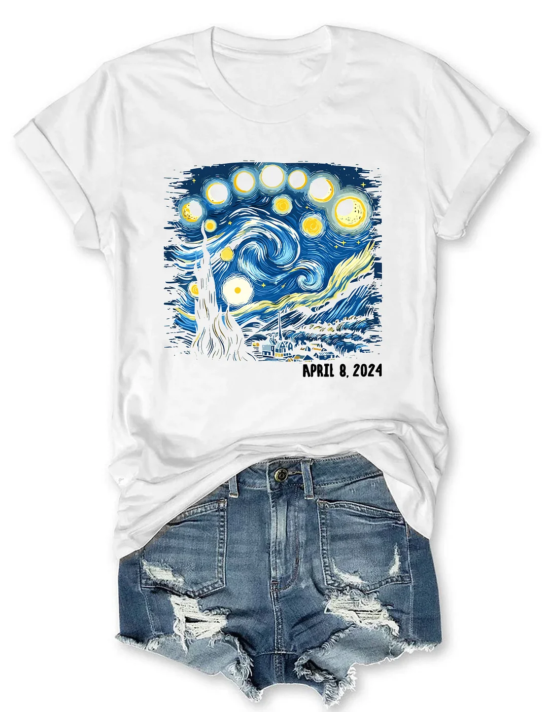 Solar Eclipse 2024 Artistic T-shirt