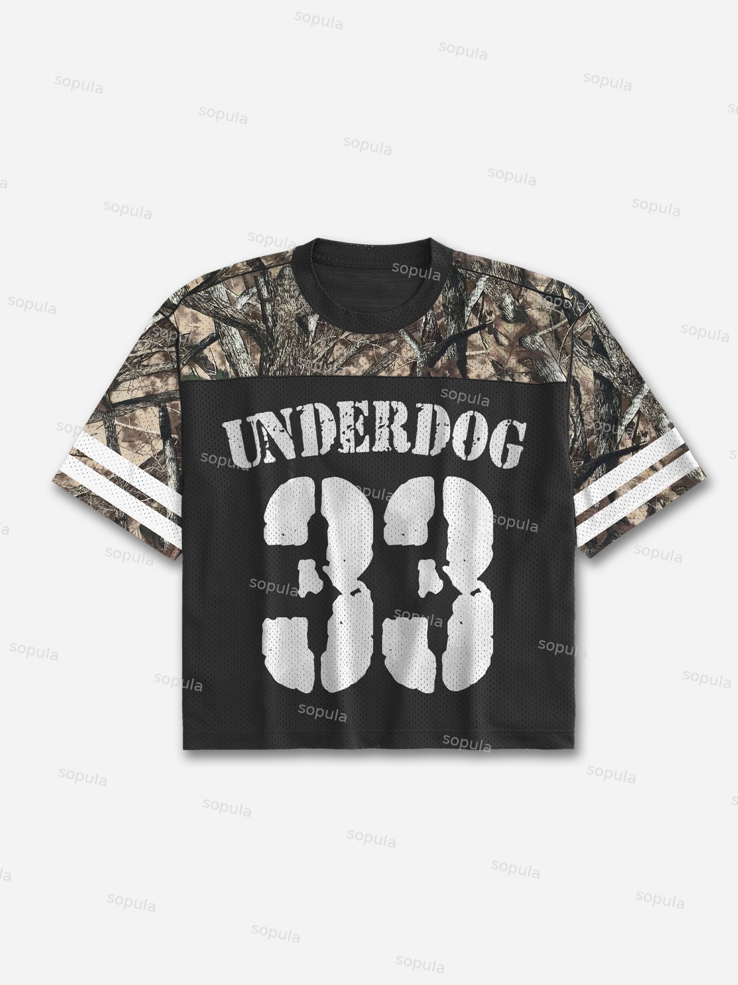 Men's Vintage No.33 Underdog Blokecore Graphic Mesh Football Jersey T-shirt - SOPULA