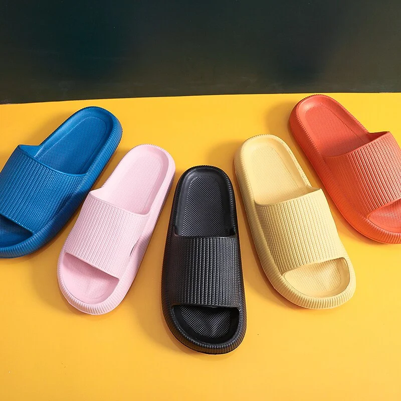 New Women's Home Slippers Pure Color Platform Summer Indoor Fashion Couple Non Slip Slipper Female Outdoor Bath Slippers