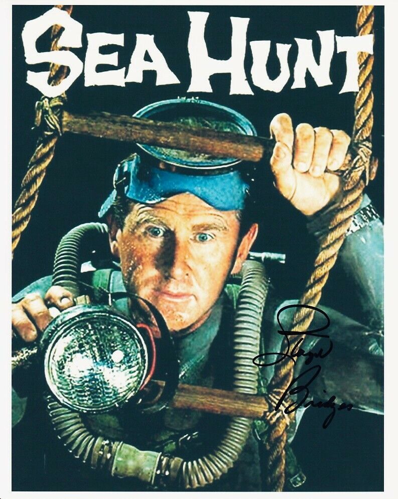 LLOYD BRIDGES hand-signed SEA HUNT 8x10 authentic w/ coa FROGMAN IN SCUBA GEAR