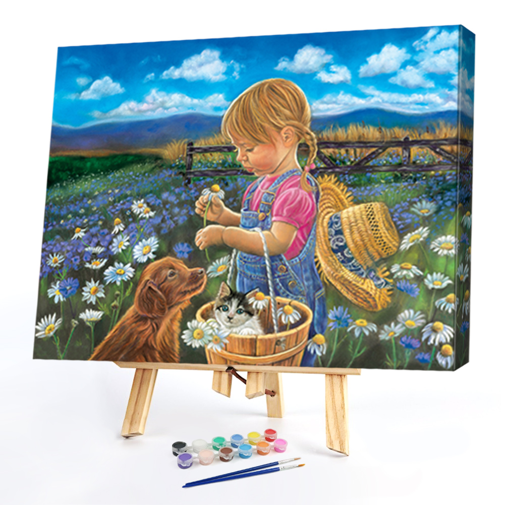 WOWDECOR Paint By Numbers Kit - 40x50cm Deer Canvas With Brushes For Adults